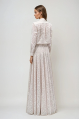 Du Embroidered Floral Lace Skirt Set