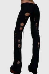 Djedefre Ripped Knit Pants In Black