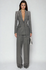 Domnius Plunge Rhinestone Blazer