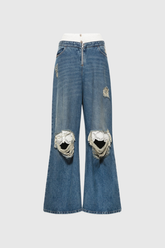 Elianna Lace Torn Jeans