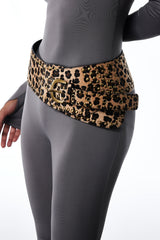 Amaru Studded Leopard Leather Belt