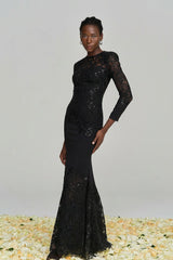 Ambroise Embroidered Sequin Maxi Dress In Black