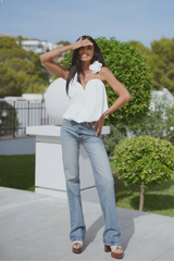 Anca Flower Asymmetric Ruch Top