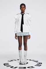Apiatan Cutout Tie Shirt