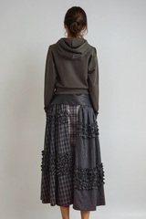 Arcelia Grid Asymmetric Deconstruct Skirt