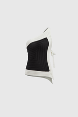 Ardith Asymmetric One Shouder Split Knit Top