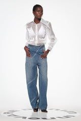 Baer Zipper Asymmetric Deconstruct Jeans
