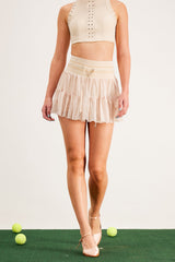 Baldovino Bodycon Ruch Skirt In Apricot