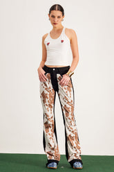 Bandi Print Bootcut Jeans In Brown