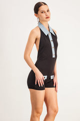 Barbie Polo Neck Backless Jumpsuit