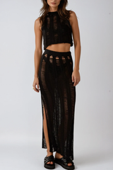 Barys Torn Cutout Knit Skirt Set