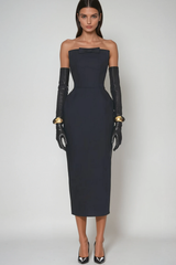 Bastien Strapless Maxi Dress In Black