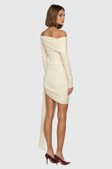 Bathilde One Shouder Asymmetric Fringe Mini Dress