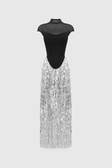 Beckett Fringe Sequin Mesh Skirt Set