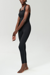 Bel Wave Cross Yoga Jumpsuit In Black
