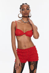 Benedetta Ruffle Spaghetti Pants Set In Red