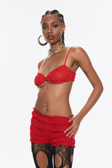 Benedetta Ruffle Spaghetti Pants Set In Red