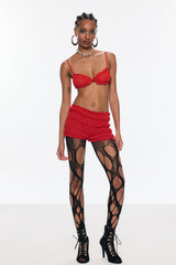 Benedetta Ruffle Spaghetti Pants Set In Red