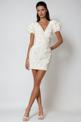 Bidane Balloon Sleeve Butterfly Mini Dress