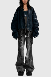 Brandee Embellished Print Bootcut Jeans