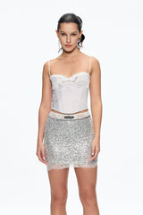 Caiaphas Bow Corset Satin Top