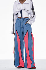 Edelmira Deconstruct Barrel Jeans In Pink