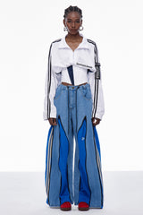 Edelmira Deconstruct Barrel Jeans In Blue