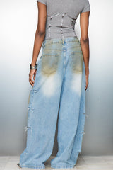 Cary Hayley Torn Barrel Jeans