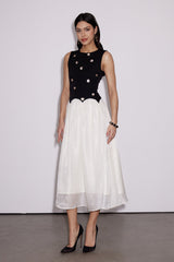 Ceres Sequin Flower Glitter Midi Dress