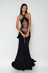 Cierra Lace Up Cutout Maxi Dress