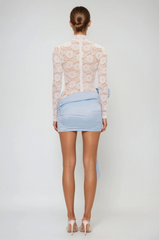 Clarence Lace Bow Satin Mini Dress