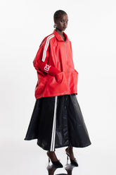 Condoleezza Stripe Leather Jacket In Red