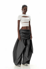 Creiddylad Ruch Drawstring Barrel Pants In Black