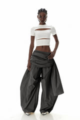 Creiddylad Ruch Drawstring Barrel Pants In Black