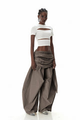 Creiddylad Ruch Drawstring Barrel Pants In Brown