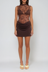 Danique Sleeveless Lace Mini Dress