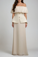 Darius Ruch Off Shoulder Skirt Set