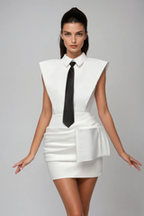 Dariy Sleeveless Ruch Skirt Set