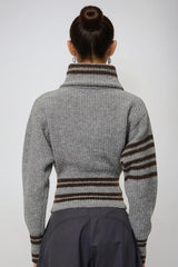 Deianira Zipper Asymmetric Knit Top