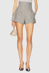 Delaney High Rise Shorts In Slight Grey