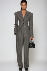 Delaney Lapel Blazer In Dark Grey