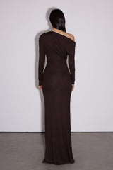 Dhruv One Shoulder Ruch Split Maxi Dress