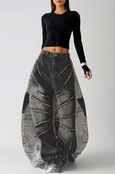 Diane Deconstruct Bleached Baggy Jeans