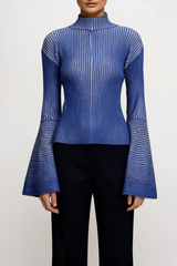 Digby Bell Sleeve Stripe Knit Top
