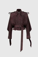 Dillon Lapel Belt Suede Jacket