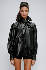 Dionisio Tie Up Leather Shirt