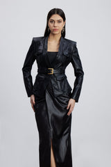 Dionysia Plunge Leather Jacket