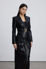Dionysia Plunge Leather Jacket