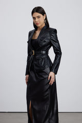 Dionysia Plunge Leather Jacket