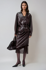 Diot Plunge Leather Jacket